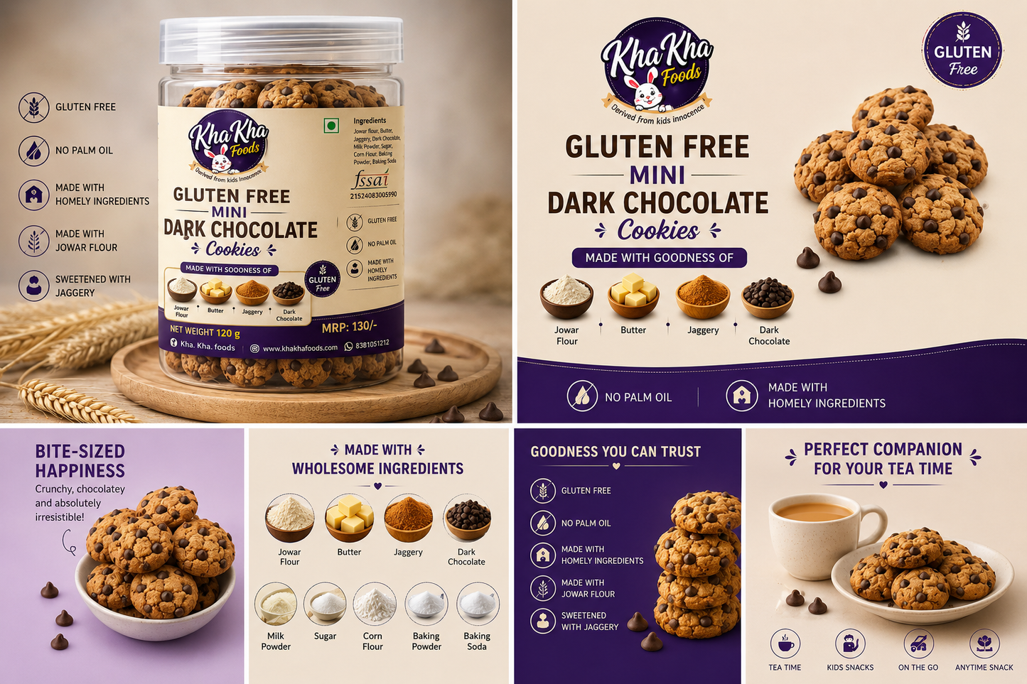 Gluten Free Mini Dark Chocolate Cookies | 120g