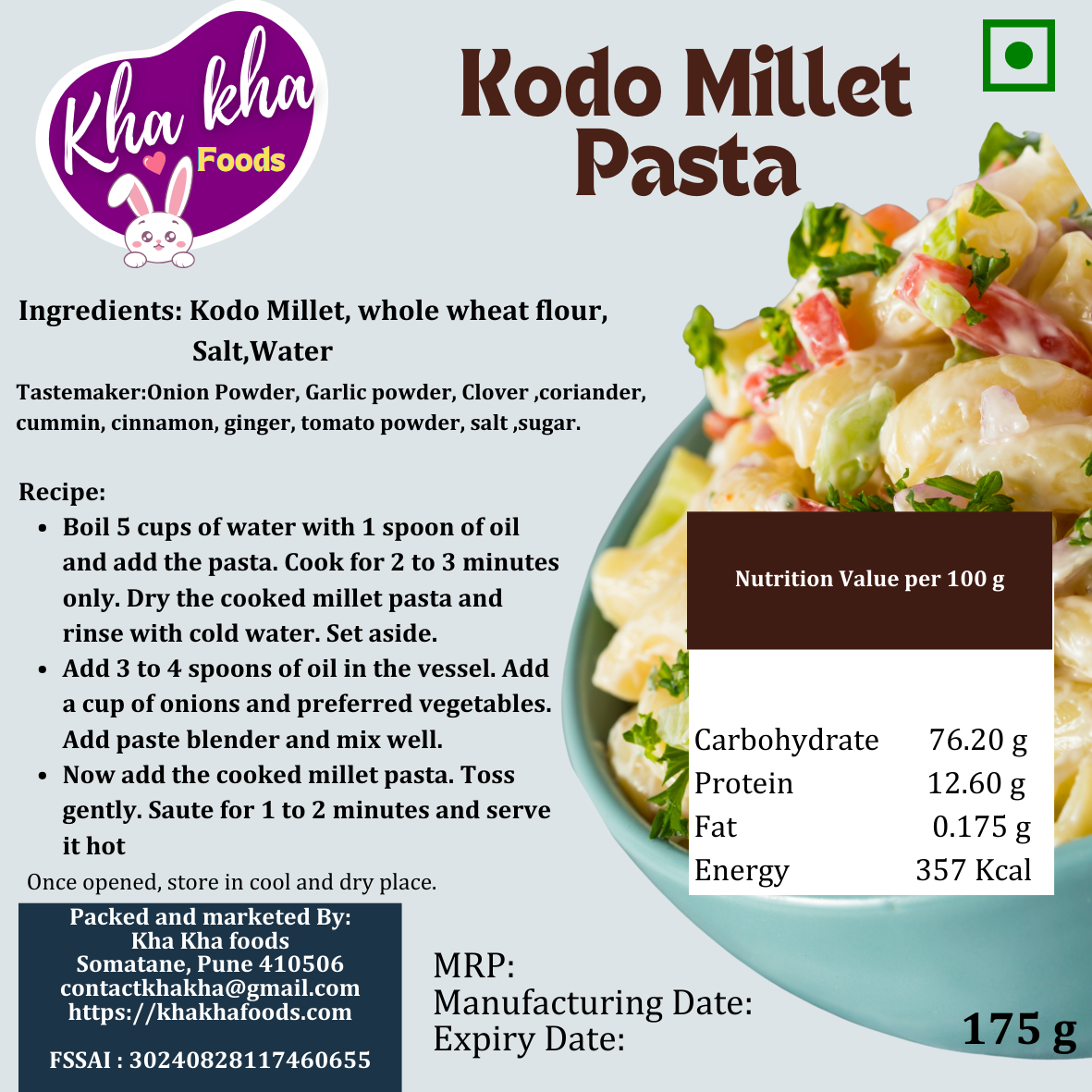Kodo Millet Pasta - Healthy, Nutritious, and Delicious