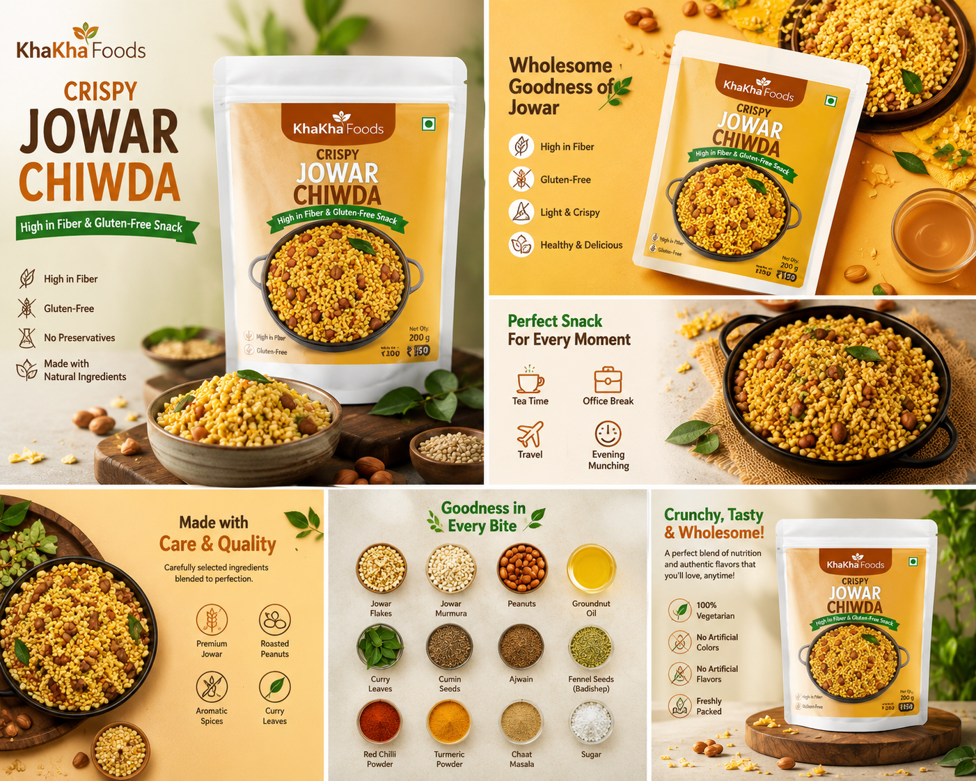 Crispy Jowar Chiwda 200g - High Fiber & Gluten-Free Healthy Millet Snack