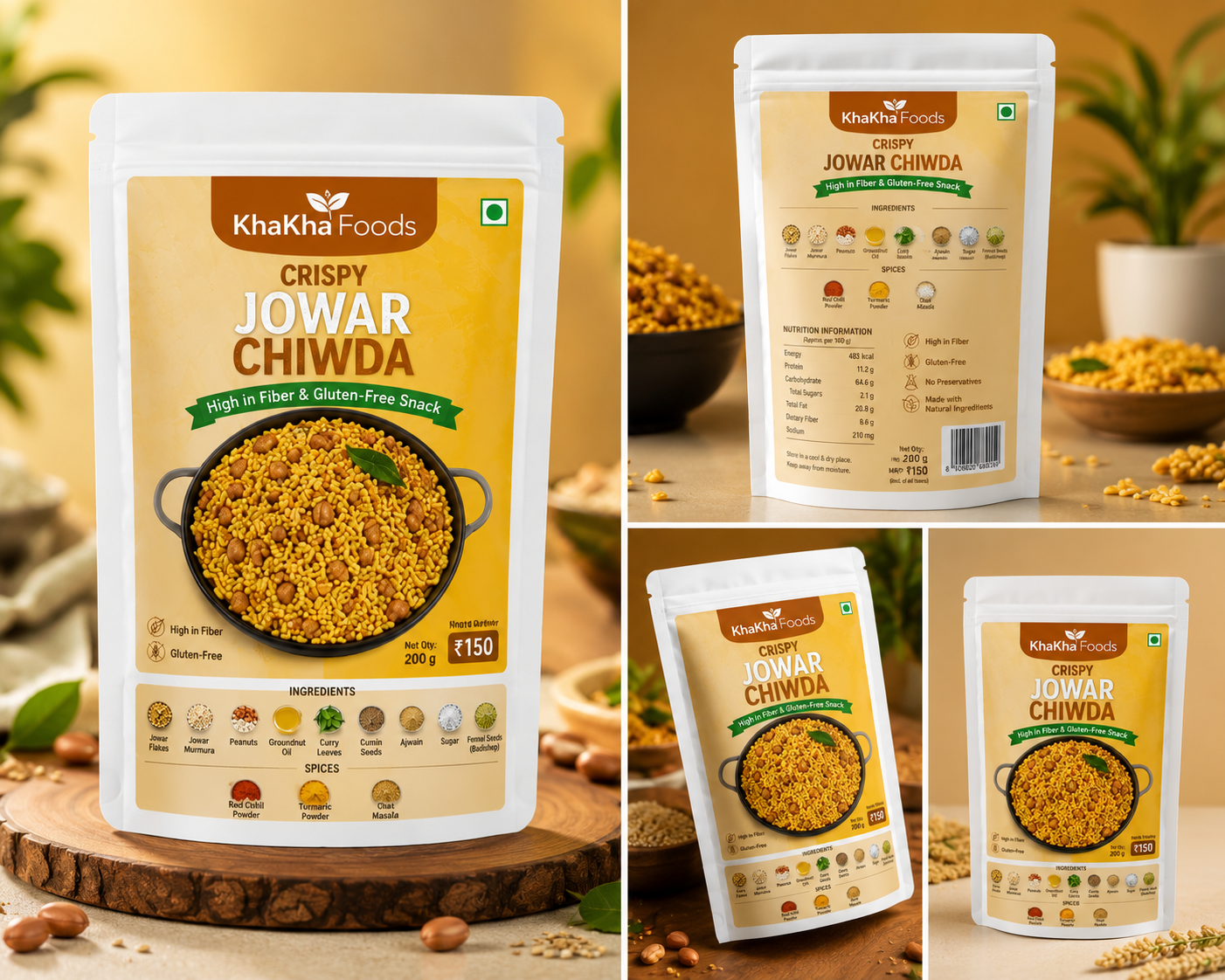 Crispy Jowar Chiwda 200g - High Fiber & Gluten-Free Healthy Millet Snack