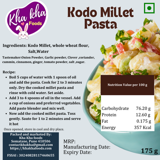 Kodo Millet Pasta - Healthy, Nutritious, and Delicious