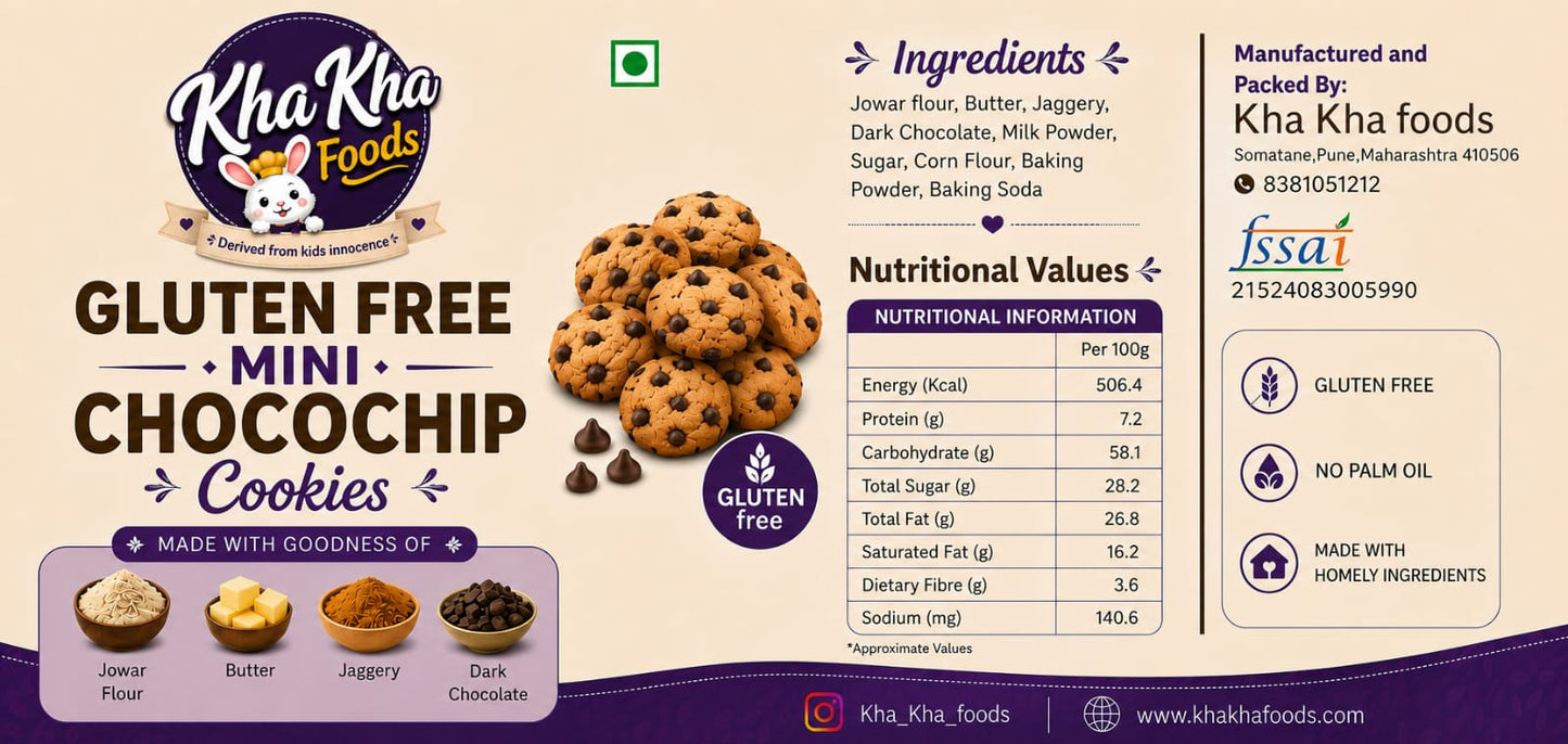 Gluten Free Mini Dark Chocolate Cookies | 120g