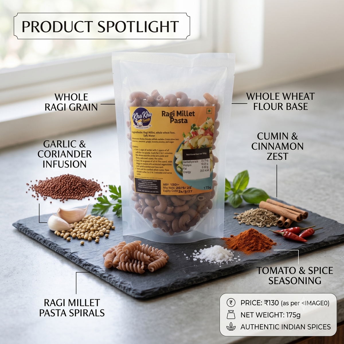 Ragi Millet Pasta (175g)